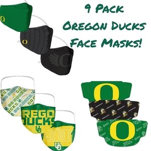 9 Pack Oregon Ducks Face Covering Mask New & Sealed! OSFA Adult
